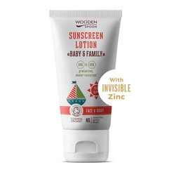 Wooden Spoon opalovací tělové mléko Baby & Family SPF 50 150 ml