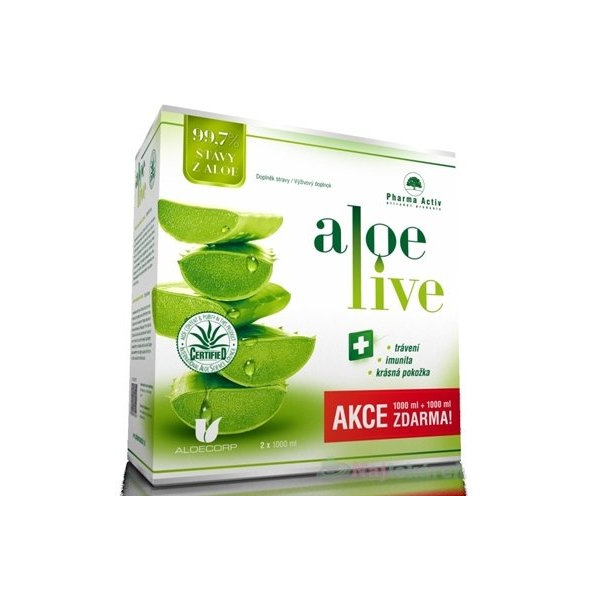 Pharma Activ AloeLive šťava z aloe vera 99,7% 2x 1000 ml
