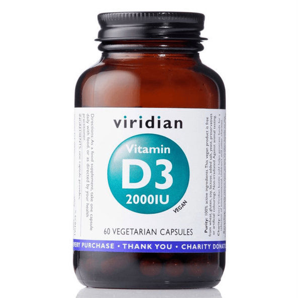 Viridian vitamin D3 2000 IU 60 kapslí