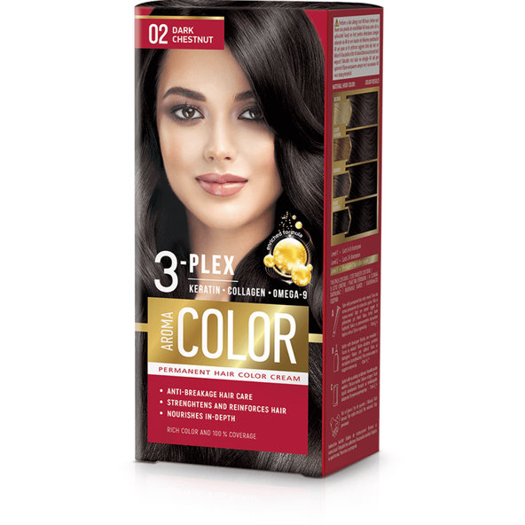 Aroma Color barva na vlasy tmavý kaštan č. 02
