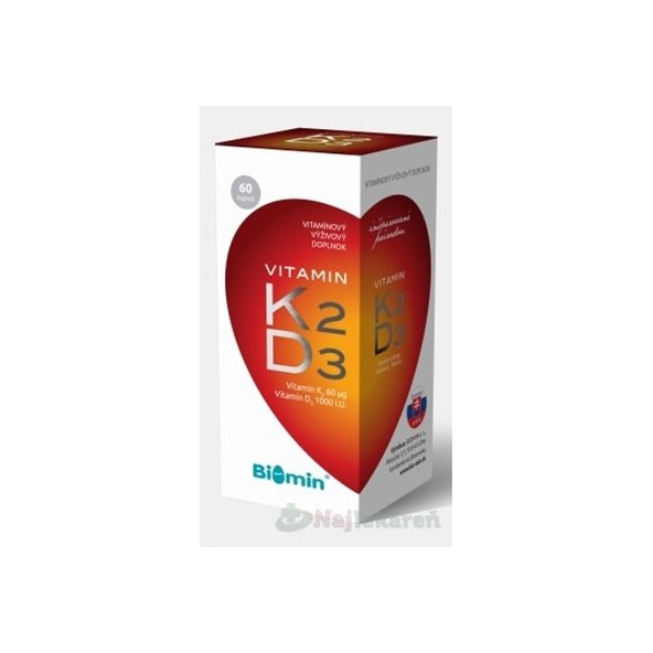 Biomin Vitamin K2 + D3 1000 IU 60 kapslí