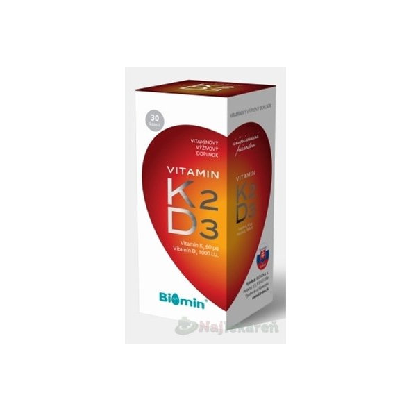 Biomin Vitamin K2 + D3 1000 IU 30 kapslí