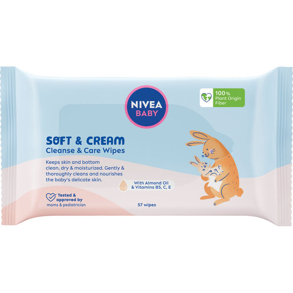 NIVEA BABY čisticí ubrousky Soft & Cream 57 ks
