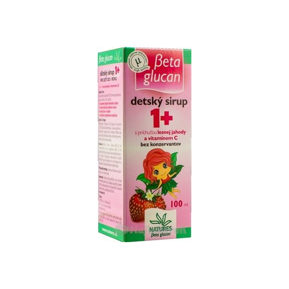 Natures Beta Glucan dětský sirup 1+ lesní jahoda 100 ml