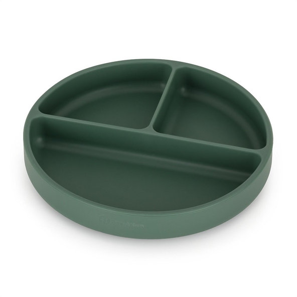 PETITE&MARS dělený kulatý silikonový talíř TAKE&MATCH Misty Green 6 m+
