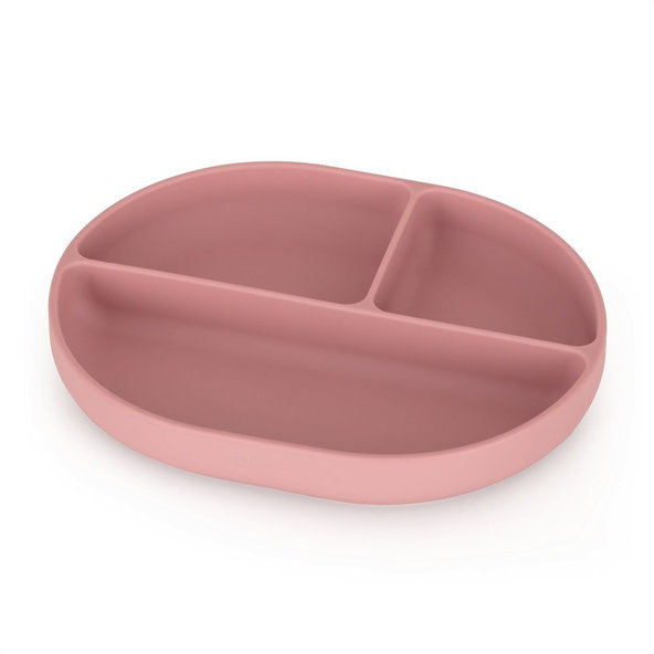 PETITE&MARS dělený oválný silikonový talíř TAKE&MATCH Dusty Rose 6 m+