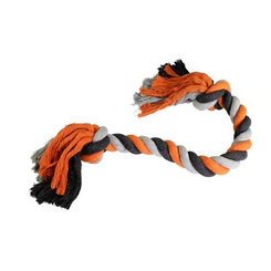 Hip Hop Dog bavlněný uzel JUMBO šedá oranžová 100 cm/1000 g