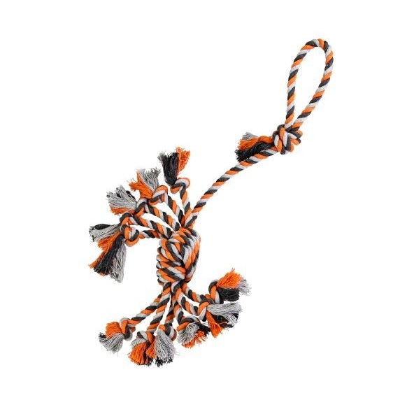 Hip Hop Dog bavlněné přetahovadlo SPIDER šedá oranžová 51 cm/150 g