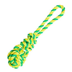 Hip Hop Dog přetahovadlo bavlněný míč s uzlem limetková 23 cm/90 g