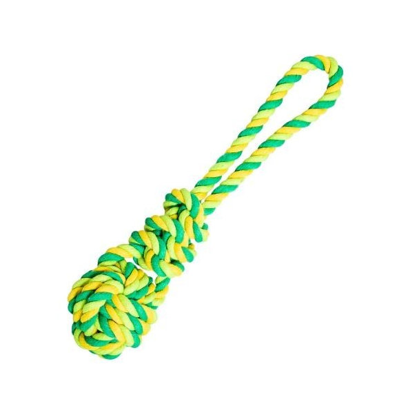 Hip Hop Dog přetahovadlo bavlněný míč s uzlem limetková 23 cm/90 g