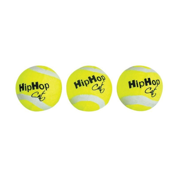 Hip Hop Dog tenisové míčky s rolničkou 3 ks 4 cm