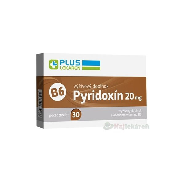 Plus Lekáreň Pyridoxin 20 mg vitamín B6 30 tablet