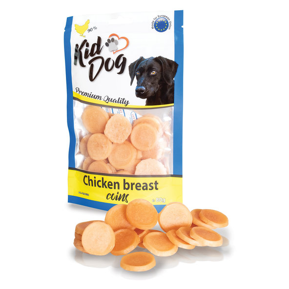 KID DOG kuřecí mince z kuřecích prsou pro psy 80 g