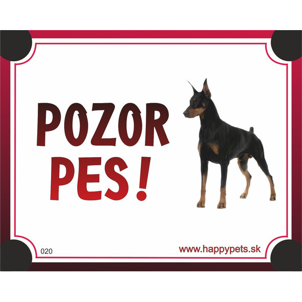 HP cedulka POZOR PES – dobrman