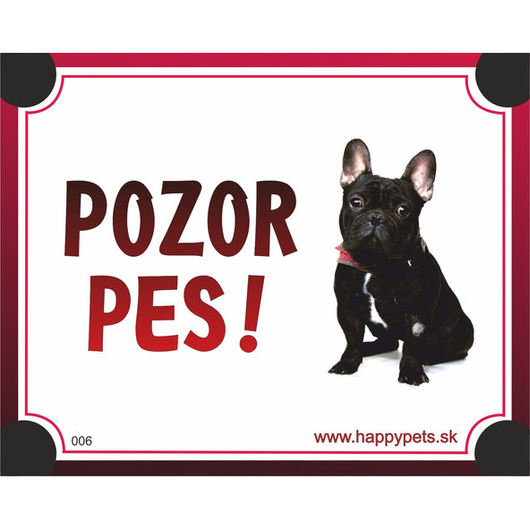 HP cedulka POZOR PES – buldoček