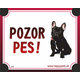 HP cedulka POZOR PES – buldoček