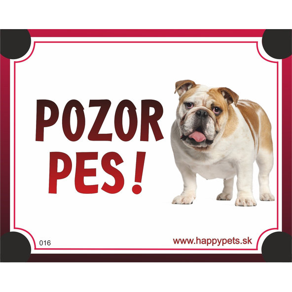 HP cedulka POZOR PES – buldok