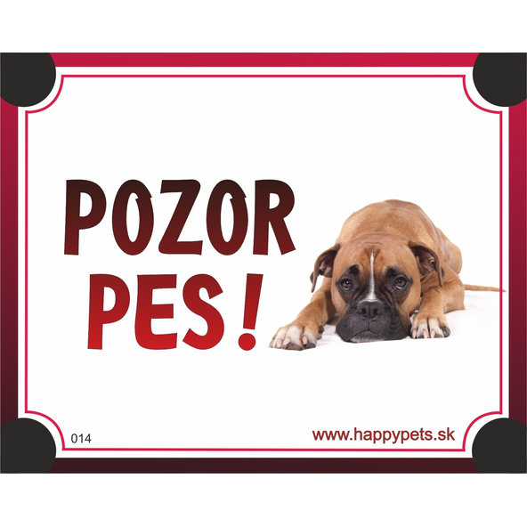 HP cedulka POZOR PES – boxer