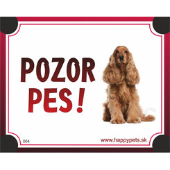 HP cedulka POZOR PES – americký kokršpaněl