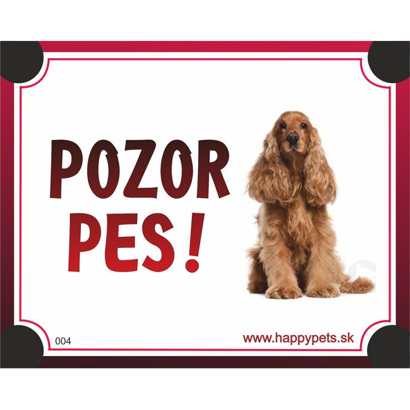HP cedulka POZOR PES – americký kokršpaněl