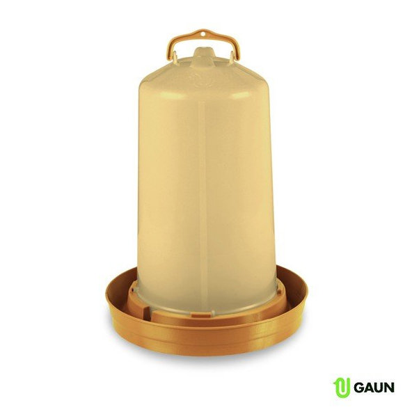 GAUN Premium napáječka pro drůbež 12 l hluboká miska zlatá