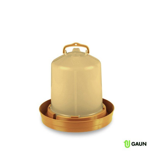 GAUN Premium napáječka pro drůbež 8 l hluboká miska zlatá
