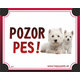 HP cedulka POZOR PES – vestfálský teriér