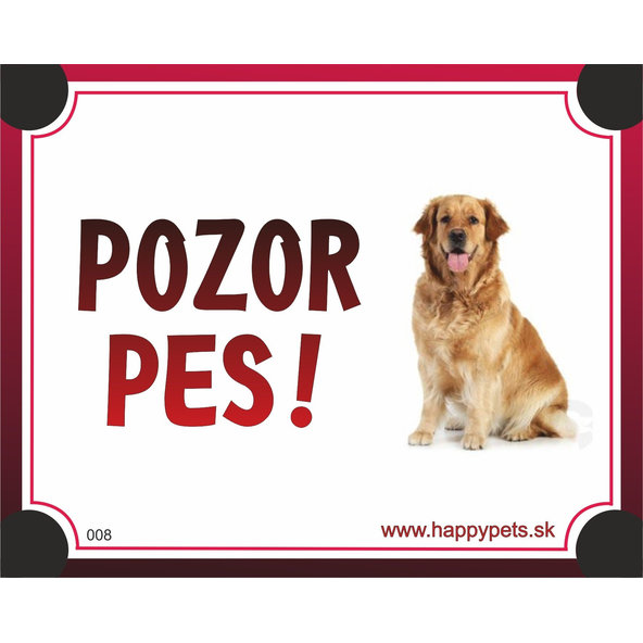 HP cedulka POZOR PES – zlatý retrívr