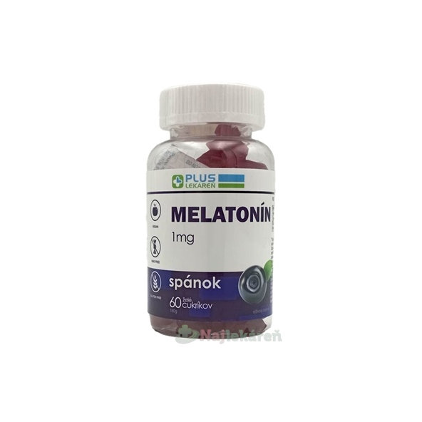Plus Lekáreň Melatonin příchuť borůvka žželé bonbóny 60 ks