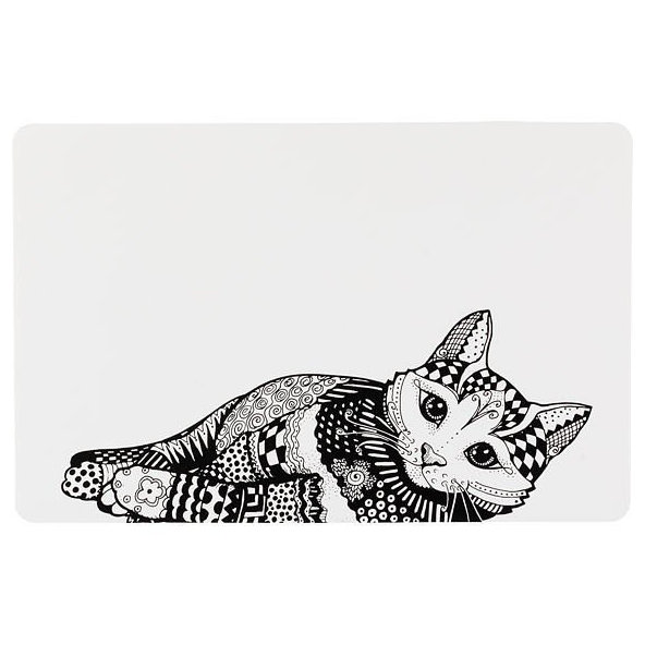 TRIXIE podložka pod misky pro kočky 44 × 28 cm bílo-černá