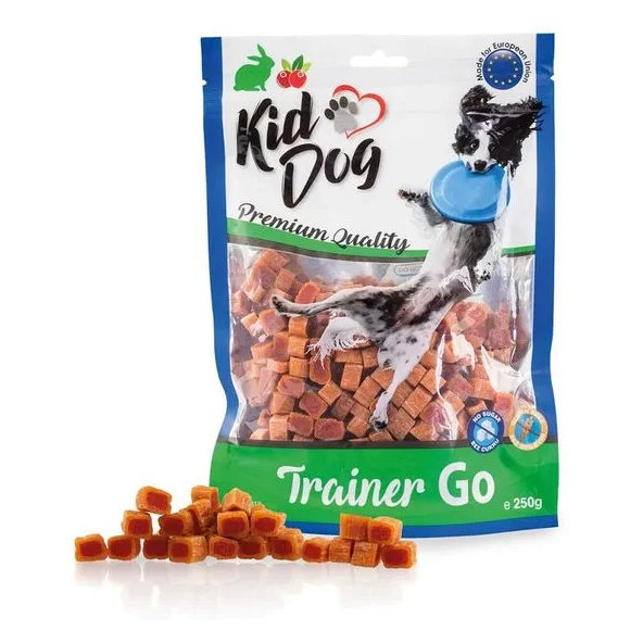 KID DOG Trainer Go králičí mini kostky s brusinkami pro psy 250 g