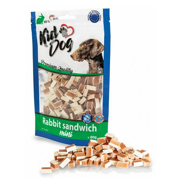 KID DOG králičí mini sendviče pro psy 80 g