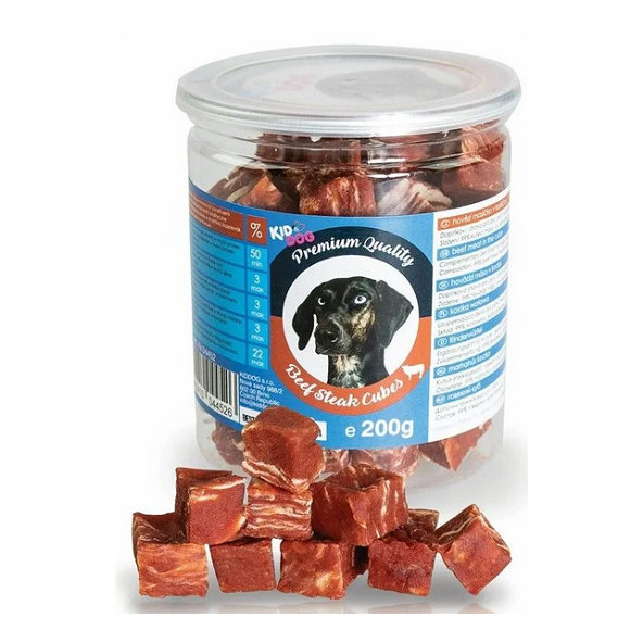 KID DOG Premium Quality hovězí maso v kostkách pro psy 200 g
