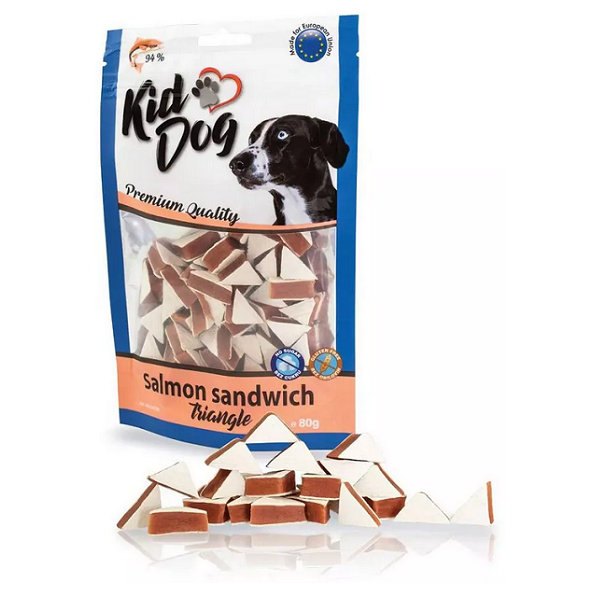 KID DOG lososové sendvičové trojúhelníky pro psy 80 g