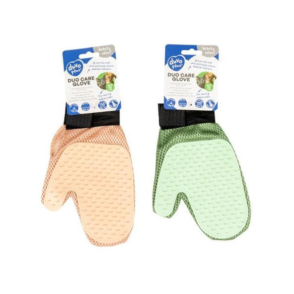 Duvo+ Rukavice na srst 2v1 oranžová zelená 21 × 5,5 cm