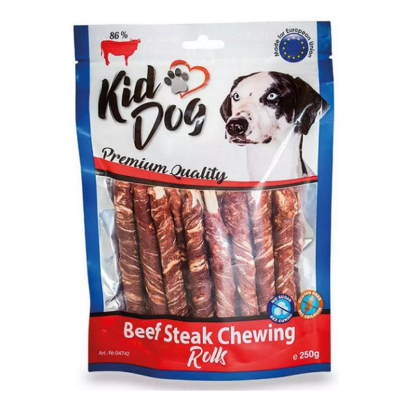 KID DOG hovězí steak na buvolí tyčince 8 mm × 12 cm 250 g