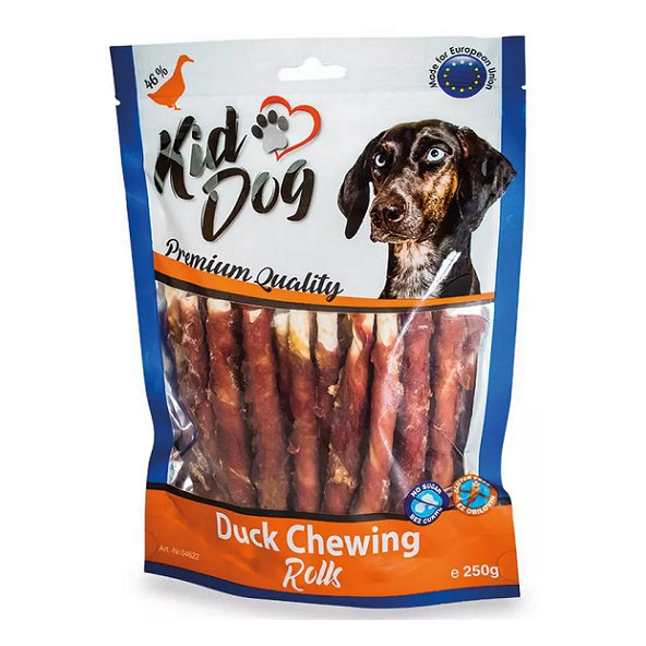 KID DOG kachní maso na buvolí tyčince pro psy 250 g