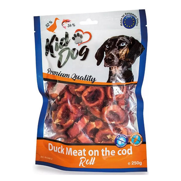 KID DOG kachní maso na tresčí rolce pro psy 250 g