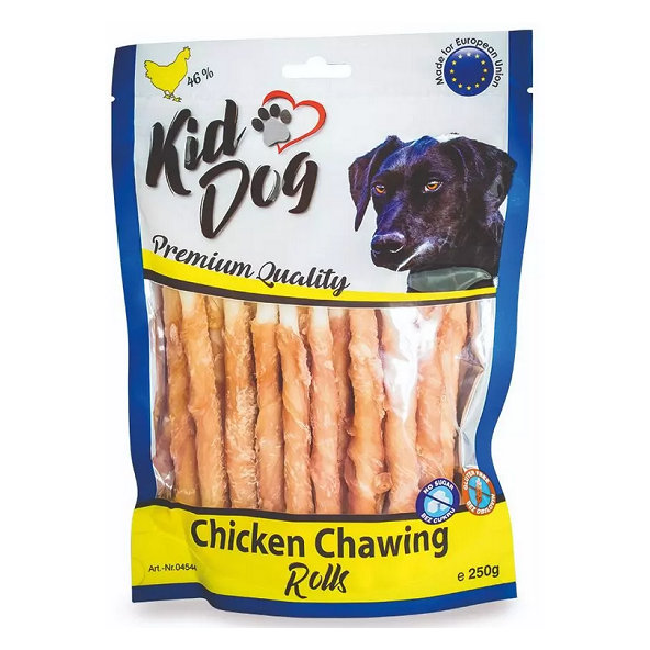 KID DOG kuřecí maso na buvolí tyčince pro psy 250 g