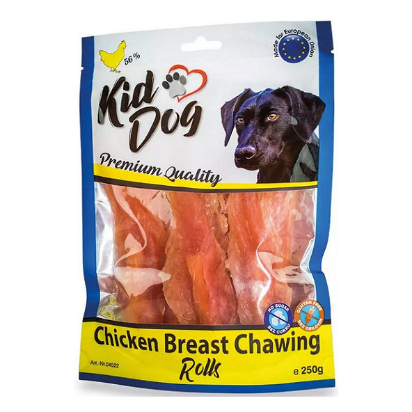 KID DOG kuřecí prsa na buvolí tyčince pro psy 250 g