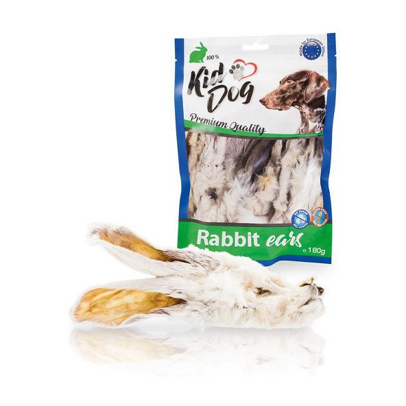 KID DOG králičí uši se srstí pro psy 180 g