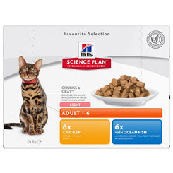 Hill's VE Feline Multi Benefit Adult Chicken/Salmon Multipack 12x85 g