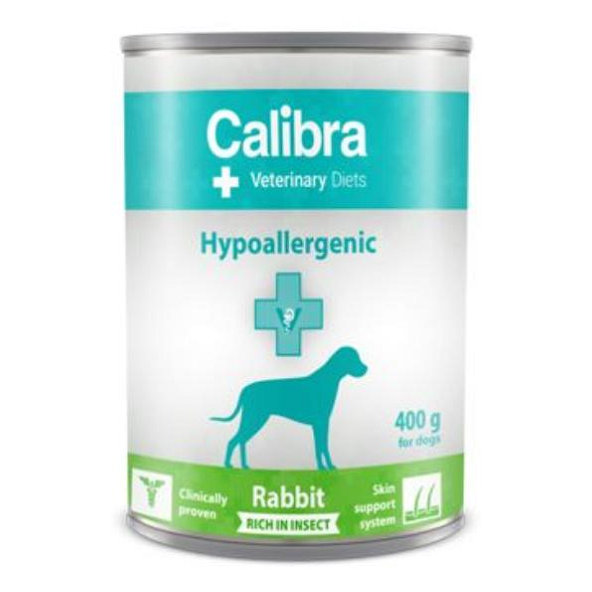 Calibra Vet Diet Dog Hypoallergenic králík&hmyz konzerva 6×400 g