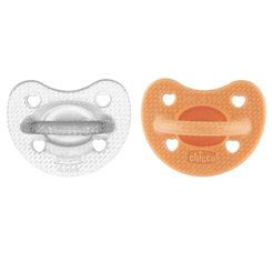 Chicco Physio Luxe dudlík oranžová/šedá 6–16 m 2 ks