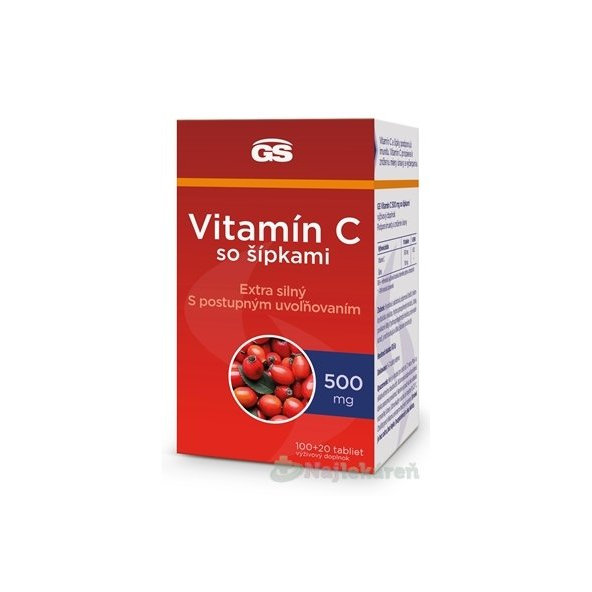 GS Vitamín C 500 mg so šípkami 120 tablet