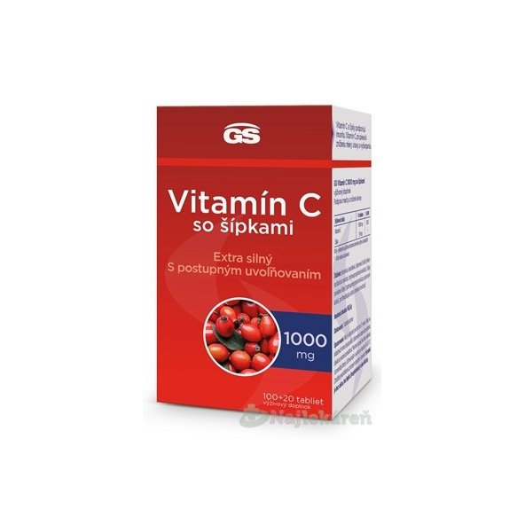 GS Vitamin C 1000 se šípky 100+20 tablet