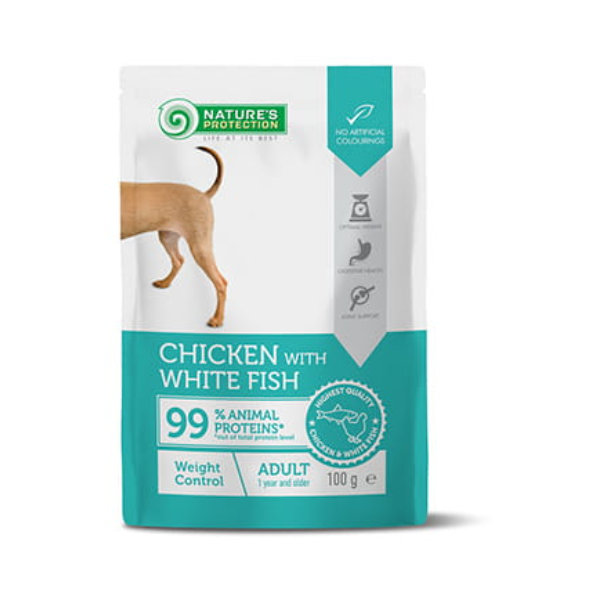 Natures Protection kapsičky pro psy kuře a bílá ryba 22× 100 g