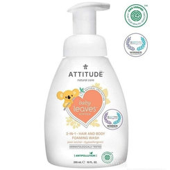 Attitude Baby Leaves dětská sprchová pěna 2v1 hrušková šťáva 295 ml