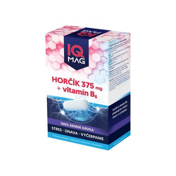 IQ Mag Hořčík 375 mg + vitamin B6 60 kapslí