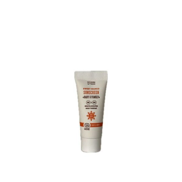Wooden Spoon minerální opalovací krém Mango Baby SPF 50 10 ml
